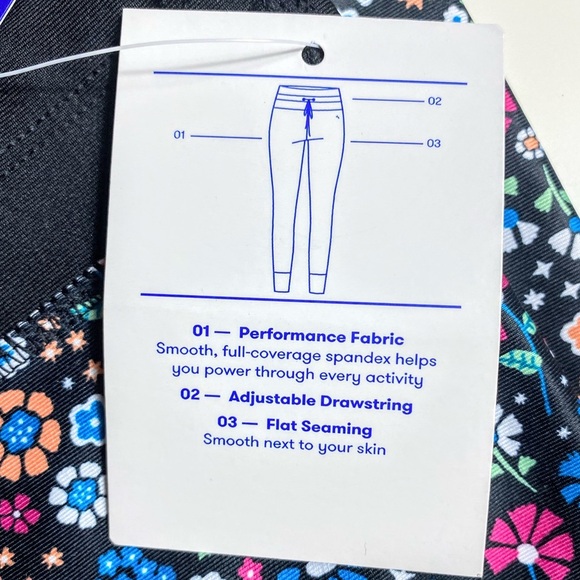 NWT Joy Lab Women’s Black Performance Floral Mid-Rise Leggings Size XXL - Picture 8 of 10